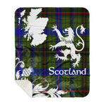 Sherpa Blanket - Tartan Blanket Thistle and Lion Scottish Clan Dawson Plaid Blanket, plaid sherpa blanket queen,purple sherpa blanket,queen sherpa blanket,queen size sherpa blanket,red sherpa blanket,scottish tartan blankets,sherpa blanket,sherpa christmas blanket