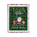 Personalized Gift Tartan Plaid Blanket Clan Kinloch With Funny Santa Snowman Reindeer Merry Christmas Fleece Blanket, Home Living Room, Plaid Blanket, Tartan Blanket, Scottish Blanket, Buffalo fleece blanket, Christmas Blanket