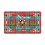 Doormat - Welcome Mat Scottish Clan Dunbar Ancient Tartan Door Mat, Plaid Doormat With Thistle and Two Lion Scottish