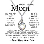 Rising Phoenix Necklace - To My Loving Mom Necklace You're The World Necklace Gift For Mom From Son