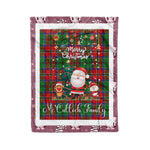 Personalized Gift Tartan Plaid Blanket Clan McCulloch With Funny Santa Snowman Reindeer Merry Christmas Fleece Blanket, Home Living Room, Plaid Blanket, Tartan Blanket, Scottish Blanket, Buffalo fleece blanket, Christmas Blanket