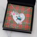 Sea Turtle Necklace Gift for My Beautiful Girlfriend Valentines Necklace Clan Grant Ancient Tartan Blue Turtle Necklace