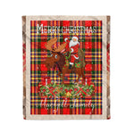 Personalized Gift Plaid Tartan Blanket Clan MacGill With Moose Lover Xmas Gift Santa Riding Christmas Fleece Blanket