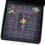 To My Beautiful Soulmate Sunflower Necklace In Your Eyes I Have Found My Home Clan MacArthur Milton Tartan Jewelry For Girlfriend, Tartan Sunflower Pendant Necklace, Scottish Tartan Jewelry, valentine necklace, necklace girlfriend, necklace for wife, cute necklaces for girlfriend, jewelry for girlfriend, to my soulmate necklace, to my future wife necklace