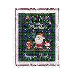 Personalized Gift Tartan Plaid Blanket Clan Ferguson of Balquhidder With Funny Santa Snowman Reindeer Merry Christmas Fleece Blanket, Home Living Room, Plaid Blanket, Tartan Blanket, Scottish Blanket, Buffalo fleece blanket, Christmas Blanket