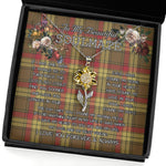 To My Beautiful Soulmate Sunflower Necklace In Your Eyes I Have Found My Home Clan MacMillan Weathered Tartan Jewelry For Girlfriend, Tartan Sunflower Pendant Necklace, Scottish Tartan Jewelry, valentine necklace, necklace girlfriend, necklace for wife, cute necklaces for girlfriend, jewelry for girlfriend, to my soulmate necklace, to my future wife necklace
