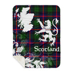 Sherpa Blanket - Tartan Blanket Thistle and Lion Scottish Clan Urquhart Plaid Blanket, plaid sherpa blanket queen,purple sherpa blanket,queen sherpa blanket,queen size sherpa blanket,red sherpa blanket,scottish tartan blankets,sherpa blanket,sherpa christmas blanket