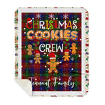 Personalized Gift Tartan Plaid Blanket Clan Tennant With Christmas Cookie Baking Crew Christmas Gift Sherpa Blanket, tartan sherpa blanket,buffalo plaid sherpa blanket,christmas sherpa blanket,Christmas Throw Blanket,green plaid sherpa blanket,green sherpa blanket