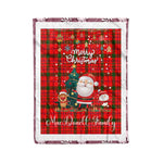 Personalized Gift Tartan Plaid Blanket Clan MacDonell Of Keppoch Modern With Funny Santa Snowman Reindeer Merry Christmas Fleece Blanket, Home Living Room, Plaid Blanket, Tartan Blanket, Scottish Blanket, Buffalo fleece blanket, Christmas Blanket