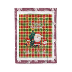 Personalized Gift Tartan Plaid Blanket Clan Gibson With Funny Santa Snowman Reindeer Merry Christmas Fleece Blanket, Christmas Blanket, Plaid Blanket, Tartan Blanket,Scottish Blanket