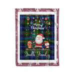 Personalized Gift Tartan Plaid Blanket Clan Smith Modern With Funny Santa Snowman Reindeer Merry Christmas Fleece Blanket, Home Living Room, Plaid Blanket, Tartan Blanket, Scottish Blanket, Buffalo fleece blanket, Christmas Blanket