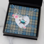 Sea Turtle Necklace Gift for My Beautiful Girlfriend Valentines Necklace Clan Napier Ancient Tartan Blue Turtle Necklace