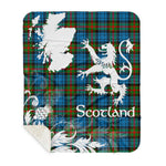Sherpa Blanket - Tartan Blanket Thistle and Lion Scottish Clan Fletcher of Dunan Plaid Blanket, plaid sherpa blanket queen,purple sherpa blanket,queen sherpa blanket,queen size sherpa blanket,red sherpa blanket,scottish tartan blankets,sherpa blanket,sherpa christmas blanket