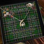 To My Beautiful Soulmate Necklace In Your Eyes I Have Found My Home Clan MacAlpine Modern Tartan Wishbone Dancing Necklace