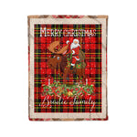 Personalized Gift Plaid Tartan Blanket Clan Brodie With Moose Lover Xmas Gift Santa Riding Christmas Fleece Blanket