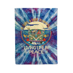 Scotstee Shop - Scotstee Shop Blanket A Girl and Her Animals Living Life In Peace Hippie Vintage Groovy Tie Dye Hippie Rainbow Fleece Blanket
