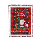 Personalized Gift Tartan Plaid Blanket Clan Matheson With Funny Santa Snowman Reindeer Merry Christmas Fleece Blanket, Home Living Room, Plaid Blanket, Tartan Blanket, Scottish Blanket, Buffalo fleece blanket, Christmas Blanket
