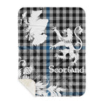 Scotstee Shop - Tartan Blanket Thistle and Lion Scottish Clan Gladstone Plaid Blanket - Sherpa Blanket