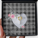 Gift For My Beautiful Girlfriend Necklace Valentine Necklace Clan Grey Douglas Tartan Cross Dancing Necklace Scottish Tartan Jewelry