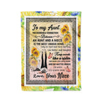 Scotstee Shop - Personalized Gift To My Aunt Gift, Sunflower Gift From Niece Lovely Letter Present Fleece Blanket