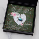 Sea Turtle Necklace Gift for My Beautiful Girlfriend Valentines Necklace Clan Gayre Tartan Blue Turtle Necklace