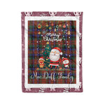 Personalized Gift Tartan Plaid Blanket Clan MacDuff Hunting Modern With Funny Santa Snowman Reindeer Merry Christmas Fleece Blanket, Home Living Room, Plaid Blanket, Tartan Blanket, Scottish Blanket, Buffalo fleece blanket, Christmas Blanket