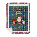 Personalized Gift Tartan Plaid Blanket Clan MacDonell Of Glengarry Ancient With Funny Santa Snowman Reindeer Merry Christmas Gift Sherpa Blanket, blue plaid sherpa blanket,blue tartan sherpa blanket,Buchan,buffalo plaid sherpa blanket,christmas sherpa blanket,Christmas Throw Blanket