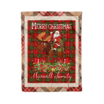 Personalized Gift Plaid Tartan Blanket Clan Maxwell With Moose Lover Xmas Gift Santa Riding Christmas Fleece Blanket