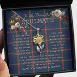 To My Beautiful Soulmate Sunflower Necklace In Your Eyes I Have Found My Home Clan Agnew Tartan Jewelry For Girlfriend