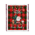 Personalized Gift Tartan Plaid Blanket Clan Kerr With Funny Santa Snowman Reindeer Merry Christmas Fleece Blanket, Home Living Room, Plaid Blanket, Tartan Blanket, Scottish Blanket, Buffalo fleece blanket, Christmas Blanket