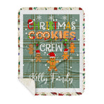 Personalized Gift Tartan Plaid Blanket Clan Kelly With Christmas Cookie Baking Crew Christmas Gift Sherpa Blanket, tartan sherpa blanket,buffalo plaid sherpa blanket,christmas sherpa blanket,Christmas Throw Blanket,green plaid sherpa blanket,green sherpa blanket