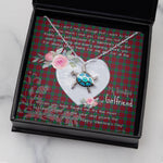 Sea Turtle Necklace Gift for My Beautiful Girlfriend Valentines Necklace Clan Fotheringham Tartan Blue Turtle Necklace