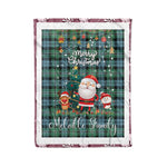 Personalized Gift Tartan Plaid Blanket Clan Melville Hunting With Funny Santa Snowman Reindeer Merry Christmas Fleece Blanket, Home Living Room, Plaid Blanket, Tartan Blanket, Scottish Blanket, Buffalo fleece blanket, Christmas Blanket