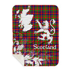 Sherpa Blanket - Tartan Blanket Thistle and Lion Scottish Clan Gow Plaid Blanket, plaid sherpa blanket queen,purple sherpa blanket,queen sherpa blanket,queen size sherpa blanket,red sherpa blanket,scottish tartan blankets,sherpa blanket,sherpa christmas blanket