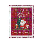 Personalized Gift Tartan Plaid Blanket Clan Lumsden of Clova With Funny Santa Snowman Reindeer Merry Christmas Fleece Blanket, Home Living Room, Plaid Blanket, Tartan Blanket, Scottish Blanket, Buffalo fleece blanket, Christmas Blanket