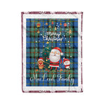 Personalized Gift Tartan Plaid Blanket Clan MacLeod Of Harris With Funny Santa Snowman Reindeer Merry Christmas Fleece Blanket, Home Living Room, Plaid Blanket, Tartan Blanket, Scottish Blanket, Buffalo fleece blanket, Christmas Blanket