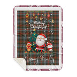 Personalized Gift Tartan Plaid Blanket Clan Murray Of Atholl Weathered With Funny Santa Snowman Reindeer Merry Christmas Gift Sherpa Blanket, blue plaid sherpa blanket,blue tartan sherpa blanket,Buchan,buffalo plaid sherpa blanket,christmas sherpa blanket,Christmas Throw Blanket
