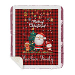 Personalized Gift Tartan Plaid Blanket Clan MacIver Red With Funny Santa Snowman Reindeer Merry Christmas Gift Sherpa Blanket, blue plaid sherpa blanket,blue tartan sherpa blanket,Buchan,buffalo plaid sherpa blanket,christmas sherpa blanket,Christmas Throw Blanket