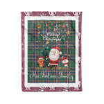 Personalized Gift Tartan Plaid Blanket Clan MacFarlane Hunting With Funny Santa Snowman Reindeer Merry Christmas Fleece Blanket, Home Living Room, Plaid Blanket, Tartan Blanket, Scottish Blanket, Buffalo fleece blanket, Christmas Blanket