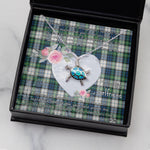 Sea Turtle Necklace Gift for My Beautiful Girlfriend Valentines Necklace Clan Gordon Dress Ancient Tartan Blue Turtle Necklace