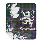 Sherpa Blanket - Tartan Blanket Thistle and Lion Scottish Clan Forbes of Druinnor Plaid Blanket, plaid sherpa blanket queen,purple sherpa blanket,queen sherpa blanket,queen size sherpa blanket,red sherpa blanket,scottish tartan blankets,sherpa blanket,sherpa christmas blanket