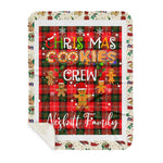 Personalized Gift Tartan Plaid Blanket Clan Nesbitt With Christmas Cookie Baking Crew Christmas Gift Sherpa Blanket, tartan sherpa blanket,buffalo plaid sherpa blanket,christmas sherpa blanket,Christmas Throw Blanket,green plaid sherpa blanket,green sherpa blanket