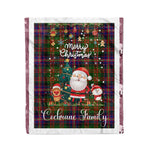 Personalized Gift Tartan Plaid Blanket Clan Cochrane With Funny Santa Snowman Reindeer Merry Christmas Fleece Blanket, Home Living Room, Plaid Blanket, Tartan Blanket, Scottish Blanket, Buffalo fleece blanket, Christmas Blanket