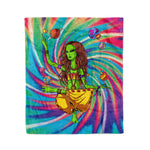 Scotstee Shop - Fleece Blanket - Scotstee Shop Blanket Hippie Alien Space Yoga Zen Meditation Tie-Dye Colorful Rainbow Hippie Fleece Blanket