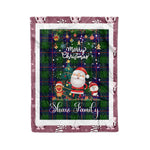 Personalized Gift Tartan Plaid Blanket Clan Shaw Modern With Funny Santa Snowman Reindeer Merry Christmas Fleece Blanket, Home Living Room, Plaid Blanket, Tartan Blanket, Scottish Blanket, Buffalo fleece blanket, Christmas Blanket