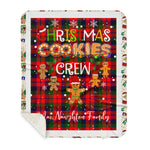 Personalized Gift Tartan Plaid Blanket Clan MacNaughton With Christmas Cookie Baking Crew Christmas Gift Sherpa Blanket, tartan sherpa blanket,buffalo plaid sherpa blanket,christmas sherpa blanket,Christmas Throw Blanket,green plaid sherpa blanket,green sherpa blanket