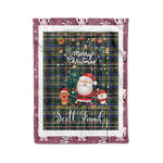 Personalized Gift Tartan Plaid Blanket Clan Scott Green Modern With Funny Santa Snowman Reindeer Merry Christmas Fleece Blanket, Home Living Room, Plaid Blanket, Tartan Blanket, Scottish Blanket, Buffalo fleece blanket, Christmas Blanket