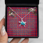 Sea Turtle Necklace To My Beautiful Soulmate Necklace In Your Eyes I Have Found My Home Clan Hamilton Modern Tartan Blue Turtle Necklace, Valentine Necklace Gift for Girlfriend Clan Mitchell Ancient Tartan Sunflower Pendant Necklace, Scottish Tartan Jewelry, valentine necklace, necklace girlfriend, necklace for wife, cute necklaces for girlfriend, jewelry for girlfriend, to my soulmate necklace, to my future wife necklace