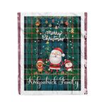 Personalized Gift Tartan Plaid Blanket Clan Kirkpatrick With Funny Santa Snowman Reindeer Merry Christmas Fleece Blanket, Home Living Room, Plaid Blanket, Tartan Blanket, Scottish Blanket, Buffalo fleece blanket, Christmas Blanket