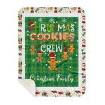Personalized Gift Tartan Plaid Blanket Clan Cranstoun Ancient With Christmas Cookie Baking Crew Christmas Gift Sherpa Blanket, tartan sherpa blanket,buffalo plaid sherpa blanket,christmas sherpa blanket,Christmas Throw Blanket,green plaid sherpa blanket,green sherpa blanket